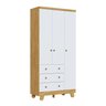 Guarda Roupa Infantil 3 Portas 3 Gavetas 92cm Levy Espresso Móveis - 2
