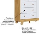 Ver imagem 6 de Guarda Roupa Infantil 3 Portas 3 Gavetas 92cm Levy Espresso Móveis Amêndoa/Branco Brilho