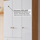Ver imagem 5 de Guarda Roupa Infantil 3 Portas 3 Gavetas 92cm Levy Espresso Móveis Amêndoa/Branco Brilho