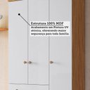 Ver imagem 5 de Guarda Roupa Bebê 3 Portas 3 Gavetas 92cm com Pés Palito MDF Levy Yescasa Amêndoa/Branco