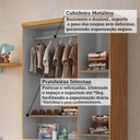 Ver imagem 7 de Guarda Roupa Infantil 3 Portas 3 Gavetas 92cm Levy Espresso Móveis Amêndoa/Branco Brilho