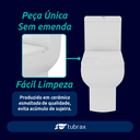 Ver imagem 4 de Vaso Sanitário Monobloco Cerâmica Modelo Una Tubrax – Branco
