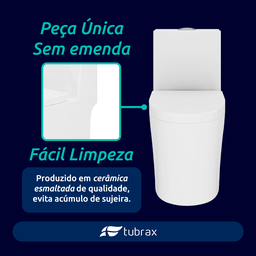 Vaso Sanitário Monobloco Cerâmica Modelo Acies Tubrax – Branco - 4
