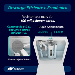 Vaso Sanitário Monobloco Cerâmica Modelo Acies Tubrax – Branco - 6