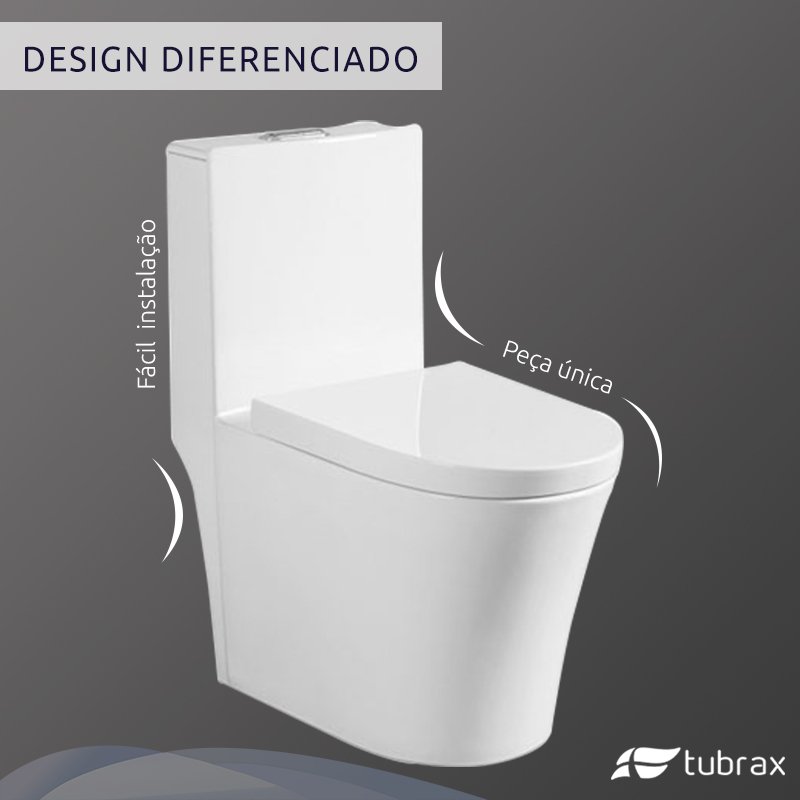 Vaso Sanitário Monobloco Cerâmica Modelo Acies Tubrax – Branco - 2
