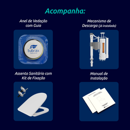 Vaso Sanitário Monobloco Cerâmica Modelo Acies Tubrax – Branco - 10