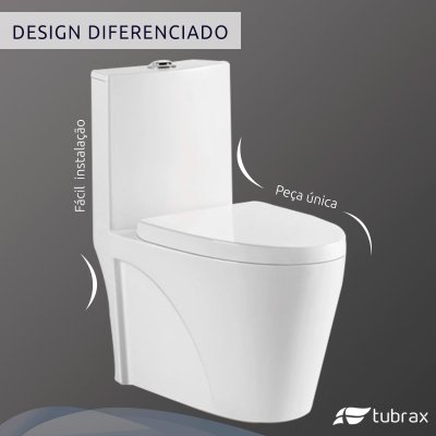 Vaso Sanitário Monobloco Cerâmica Modelo Unio Tubrax - 3