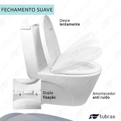 Vaso Sanitário Monobloco Cerâmica Modelo Unio Tubrax - 4