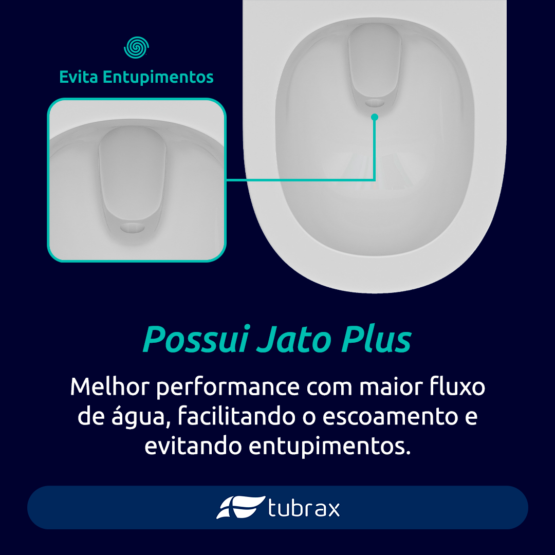 Vaso Sanitário Monobloco Cerâmica Modelo Unio Tubrax - 8