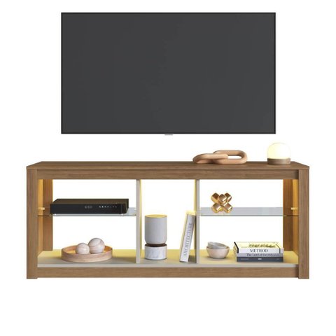 Rack com Led 02 Prateleiras em Vidro 136cm Mel Arenas Proddy Mel Arenas