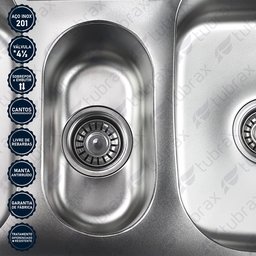 Cuba Inox Tripla Com Acessórios Pia Cozinha 100 X 48 Tubrax - 2
