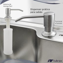 Cuba Inox Tripla Com Acessórios Pia Cozinha 100 X 48 Tubrax - 7
