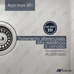 Cuba Inox Tripla Com Acessórios Pia Cozinha 100 X 48 Tubrax - 4
