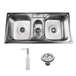 Cuba Inox Tripla Com Acessórios Pia Cozinha 100 X 48 Tubrax - 1