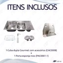 Ver imagem 2 de Cuba Cozinha Gourmet Luxo Com Lixeira e Acessórios Inox 304 Tubrax