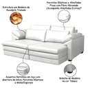 Ver imagem 3 de Sofá Decorativo Sala de Estar Marselha Retratil Manual 3 Lugares 215cm Couro Branco - Mozzelar