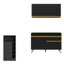 Ver imagem 6 de Cozinha Compacta com Bancada Americana 1 Porta Veneza Multimóveis Mp2207 Preto/dourado