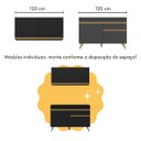 Ver imagem 5 de Cozinha Compacta com Bancada Americana 1 Porta Veneza Multimóveis Mp2207 Preto/dourado