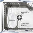 Ver imagem 3 de Cuba Pia Cozinha Gourmet Luxo Com Acessórios Inox 304 Tubrax