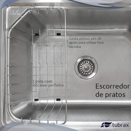Cuba Pia Cozinha Gourmet Com Acessórios Luxo Aço Inox 304 Tubrax - 4
