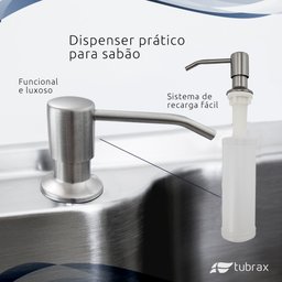 Cuba Pia Cozinha Gourmet Com Acessórios Luxo Aço Inox 304 Tubrax - 3