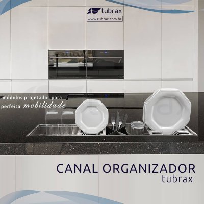 Calha Canal Úmida Organizador Escorredor 90 X 18 Inox Tubrax - 4