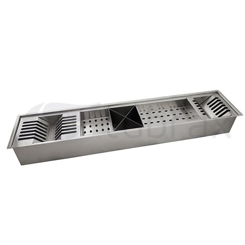 Calha Canal Úmida Organizador Escorredor 90 X 18 Inox Tubrax