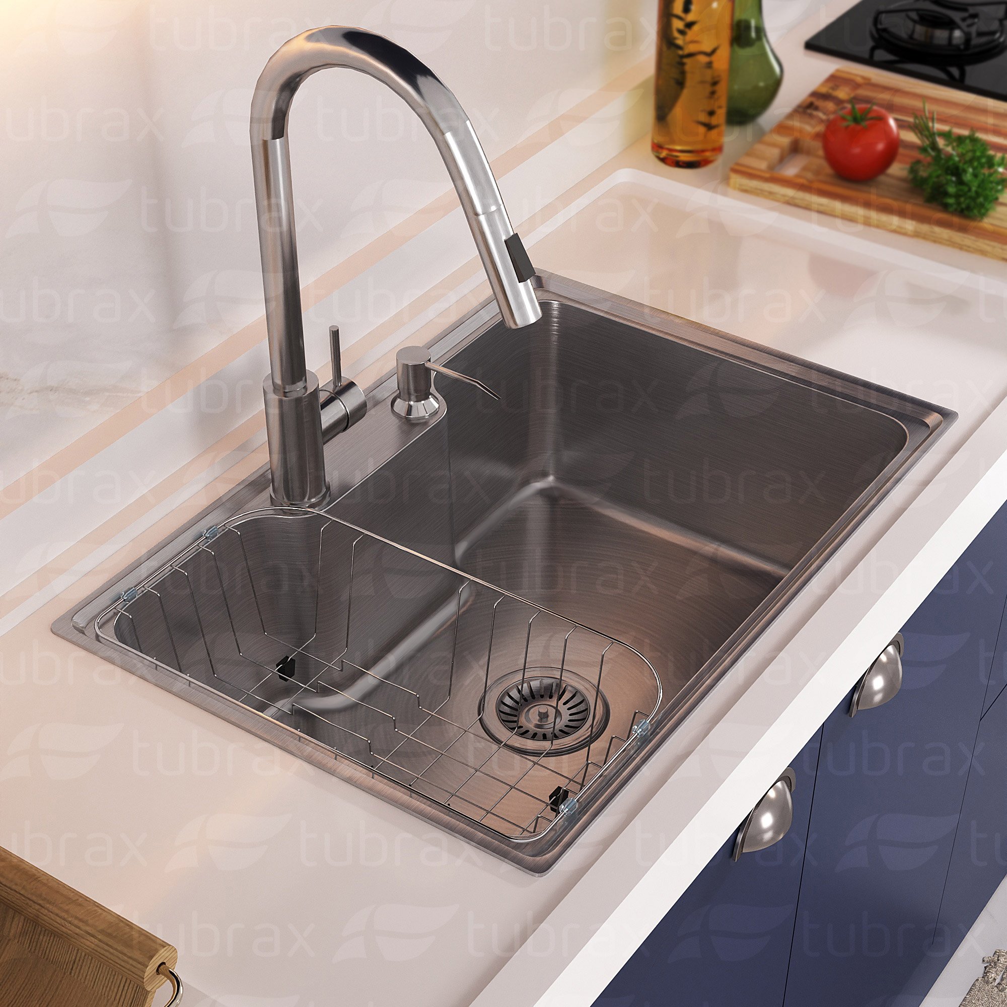 Cuba Pia Cozinha Gourmet Luxo com Acessórios Aço Inox 304 Tubrax - 3