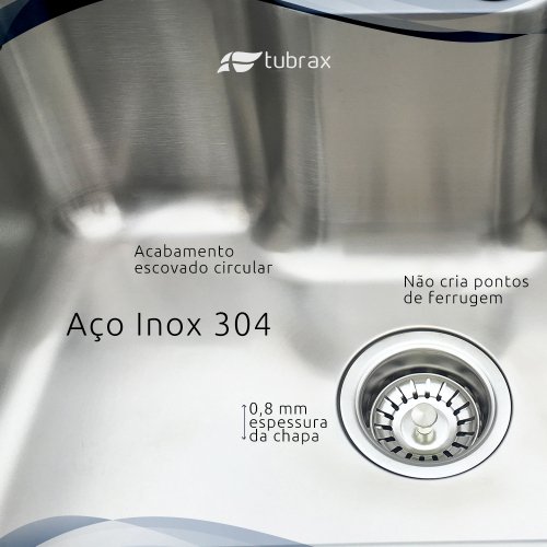 Cuba Pia Cozinha Gourmet Luxo com Acessórios Aço Inox 304 Tubrax - 7