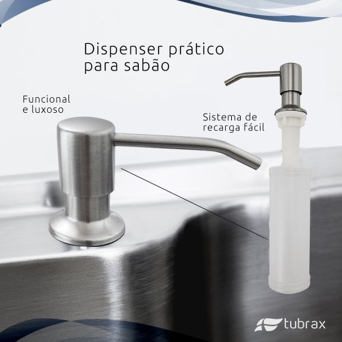 Cuba Pia Cozinha Gourmet Luxo com Acessórios Aço Inox 304 Tubrax - 5