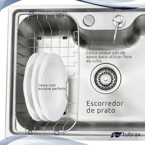 Cuba Pia Cozinha Gourmet Luxo com Acessórios Aço Inox 304 Tubrax - 6