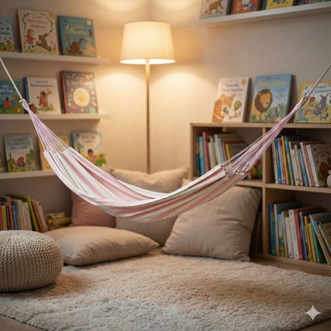 Rede de Dormir Premium Terapêutica e Inclusiva Rosa Bebê com Bege