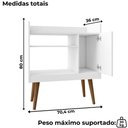 Ver imagem 3 de Aparador Bar Cafe 1 Porta Cafe 71 Cm Branco Bechara