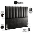 Ver imagem 6 de Kit Cabeceira Cama Box Casal 140cm Calçadeira Recamier Baú Dália W01 Couríssimo Preto - Lyam