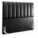 Ver imagem 3 de Kit Cabeceira Cama Box Casal 140cm Calçadeira Recamier Baú Dália W01 Couríssimo Preto - Lyam