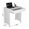 Mesa Escrivaninha Compact Not 0,70 com Rodizios - Branco - 4