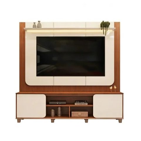 Home Noah 2 Portas Deslizantes Prateleira com Led para Tv de Ate 65 Polegadas Freijo Off White - Dj