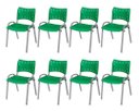 Ver imagem 2 de Cadeira Iso Base Cinza Escola, Escritório Verde Kit 8 Un