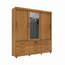 Ver imagem 1 de Guarda Roupa Chicago 3 Portas 9 Gavetas Com Espelho e Pés Tcil:Cinamomo