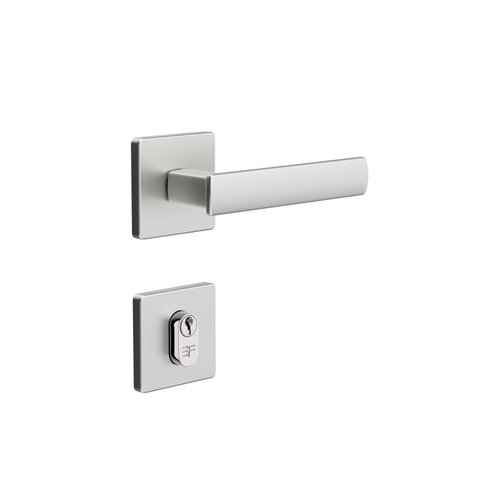 Fechadura 3f Linha Design Roseta Quadrada Inox