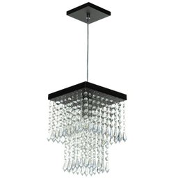Lustre Pendente De Cristal Acrílico Marrycrilic Preto - 2