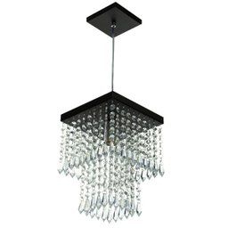 Lustre Pendente De Cristal Acrílico Marrycrilic Preto - 1