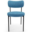 Ver imagem 6 de Kit 02 Cadeiras Estofadas para Sala de Jantar Louise L02 Linho Azul - Lyam Decor