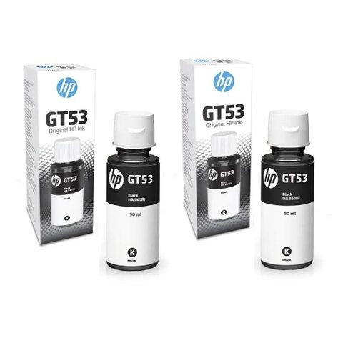 Kit 2 Tintas Originais Pretas Hp Gt53 1vv22al ( Gt51 ) P/ Smart Tank 515, 519, 530, 615, Plus 551