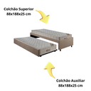 Ver imagem 7 de Bicama Box Solteiro Linho Marrom 88x188 com Dois Colchões Airtech Molas Ensacadas Ortobom