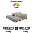 Ver imagem 6 de Bicama Box Solteiro Linho Marrom 88x188 com Dois Colchões Airtech Molas Ensacadas Ortobom