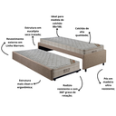 Ver imagem 4 de Bicama Box Solteiro Linho Marrom 88x188 com Dois Colchões Airtech Molas Ensacadas Ortobom