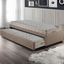 Ver imagem 3 de Bicama Box Solteiro Linho Marrom 88x188 com Dois Colchões Airtech Molas Ensacadas Ortobom