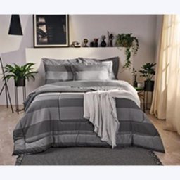Edredom Casal Listrado Urbano Dupla Face 100% Algodão - 1