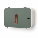 Ver imagem 1 de Dispenser Automático de Papel Higiênico em Rolo com Sensor Branco e Verde para Banheiro 21x14x14 cm